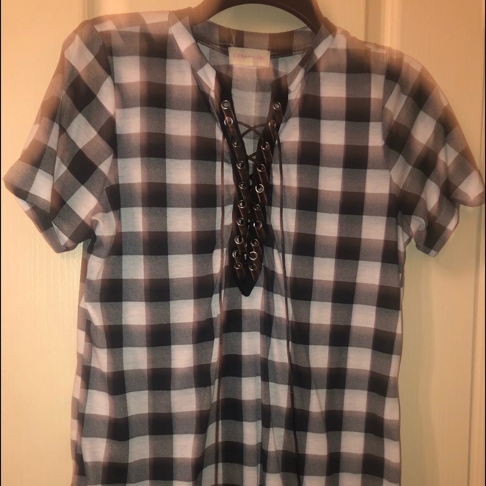 Plaid shirt black & White